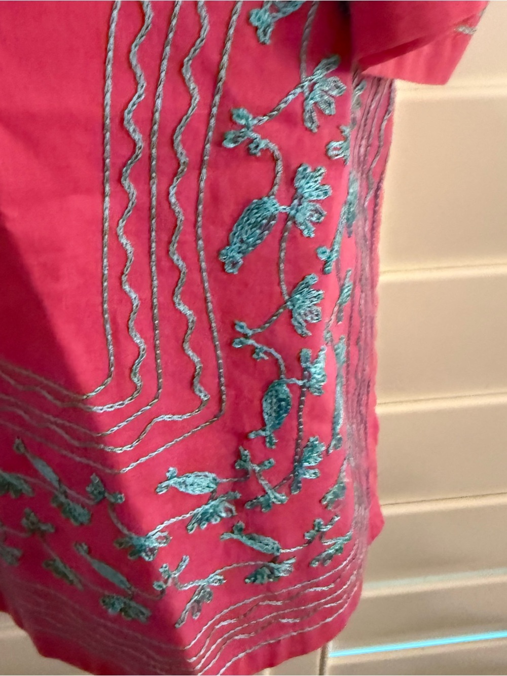 Womens Pink Embroidered Tunic Top by Gretchen Scott Designs XL - Picture 5 of 11